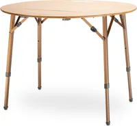 Runder Campingtisch mit Bambusplatte + integriertem Flaschenöffner Kitpac Rou...