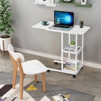Home/Office PC/Laptop Workstation/Tisch 80 x 48 x 75,9 cm schwarz Mobiler Computertisch aus Holz Schreibtisch Tastaturregale mit Rollen 
