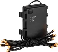 Coen Bakker LED Batterie Lichterkette außen 50 LED warmweiß classic warm 3,7m 6/18h Timer schwarz