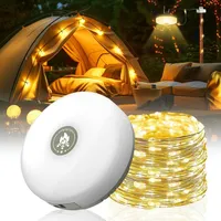 Camping Lichterkette Aufrollbar,Wasserdichte Tragbare LED Lichterkette 10m,USB-Aufladung Lichterketten Außenbereich Für Camping Hof Dekor Lichterkette