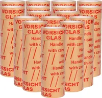 96 Rollen Papierklebeband Vorsicht Glas 50 mm x 50 m umweltschonendes Packband