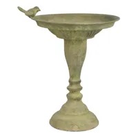 Esschert Design Aged Metal Grün Vogeltränke auf Fuß; AM80