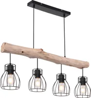 Globo Lighting Hängeleuchte Metall schwarz matt, 4x E27