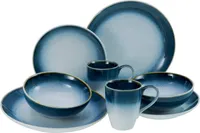 CreaTable, 23788, Cascade blau, Kombiservice 8-tlg, Steinzeug