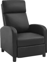WOLTU Relaxsessel, Lesesessel, Loungesessel mit Liegefunktion, Kunstleder : Schwarz Farbe: Schwarz