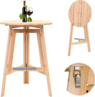 The Living Store Klappbarer Bartisch 78 cm Tannenholz