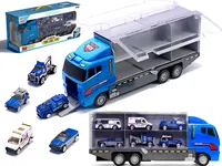 KIK - TIR-Transporter + Polizeiwagen aus Metall