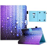 Kunstleder Tablet Cover Tasche Wassertropfen für Amazon Fire HD 10 / 10 Plus Blau Hülle Case Etui