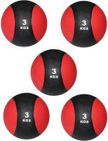 Powrx Sport & Freizeit Medizinball Gewichtsball 110 Kg  Schwarz/Rot, 15 Kg Set (5 X 3 Kg)