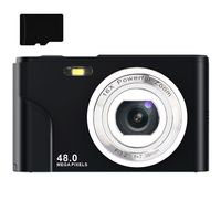 INF Digitalkamera mit 48 MP, HD 1080p und 16-fachem Zoom mit 32-GB-Karte Schwarz