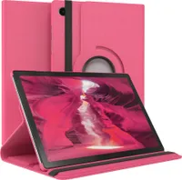 EAZY CASE - Tablet Hülle für Samsung Galaxy Tab A8 10.5 LTE Schutzhülle 10,5 Zoll Smart Cover Tablet Case Rotationcase zum Aufstellen Klapphülle 360° drehbar mit Standfunktion Tasche Kunstleder Pink