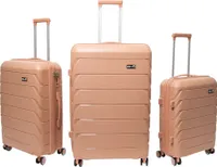 Aga Travel Kofferset 3-teilig MR4675 – Hartschalen-Reisekoffer aus Polypropylen mit TSA-Schloss, 360° Rollen, Handgepäck 33/63/93L, Cinnamon