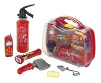 Feuerwehr Koffer Set mit Handy + Lampe + Feuerlöscher und Axt 8984