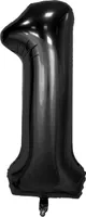 Folienballon Zahl 1, ca. 100 cm, schwarz
