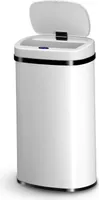 Juskys Automatik Mülleimer mit Sensor 60L rechteckig - elektrischer Deckel - Weiß