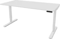 ASSMANN Elektrisch höhenverstellbarer Schreibtisch Y-Line Curved Weiß, 160x80cm, Memoryfunktion, 2-fach-Motorik