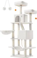 Feandrea Kratzbaum 168 cm, L, mit 13 Kratzsäulen, 2 Plattformen cremeweiß