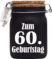 Spardose Geld Geschenk Ideen 60. Geburtstag Schwarz Größe L 1 Liter