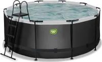 EXIT Black Leather Pool ø360x122cm mit Sandfilterpumpe - schwarz