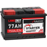 LANGZEIT Autobatterie 12V 77Ah Starterbatterie PKW KFZ Batterie