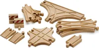 BRIO World 33307 Súprava koľají a výhybiek - 11 výhybiek z bukového dreva pre drevenú železnicu BRIO - Odporúčané pre deti od 3 rokov