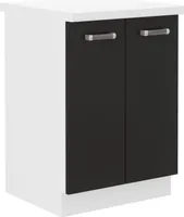 Zweitüriger Unterschrank ODONA – Breite 60 cm, Schwarz / Weiß