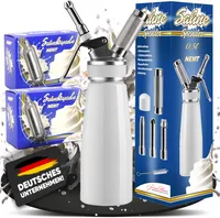 NEMT Sahnespender 0,5 L Sahnesiphon weiß + 20 Sahnekapseln 500 ML