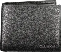 Calvin Klein Elegancki czarny skórzany portfel RFID