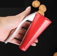 Nussknacker, Edelstahl Nussknacker Walnüsse, Nussknacker, Walnussknacker aus Metall, Haselnussknacker, rot,