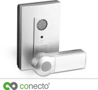 conecto CC50231 Funktürklingel Türklingel Funkklingel - Set inkl. Sender/Funk-Taster  u. Empfänger/Klingel mit LED Blinklicht (bis 100m Reichweite, 16 Klingeltöne/Melodien, kabellos, wireless, batteriebetrieben, IP44) silbergrau