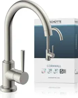 SCHÜTTE Küchenarmatur CORNWALL, Wasserhahn Küche mit schwenkbarem Auslauf, Edelstahloptik