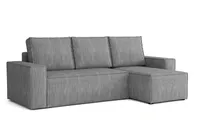 MR GROUP Ecksofa L Form Bergamo 240 x 142 cm mit Schlaffunktion und Bettkasten Couch Cord Schlafsofa Schlafcouch Sofa universale Seite, hellgrau