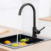 Hochdruck Küchenarmatur schwarz Edelstahl Wasserhahn Küche 360° Schwenkbar Spültischarmatur Spülbecken Armatur Spültisch Einhand Spültischbatterie