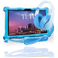AngelTech Kinderpaket XL PRO II- Kindertablet + Kinderkopfhörer - Android 13 - 4+3 GB RAM - 64+128 GB - Octa-Core-Prozessor - Schnelles 10 Zoll - Blau