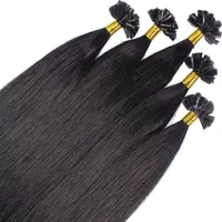 hair2heart Premium Extensions ľudské vlasy viazané rovné - 25 prameňov 1 g 60cm 2/0 čierna