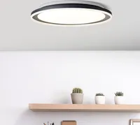 BRILLIANT zeitlose LED Deckenleuchte PEDERSON | schwarz weiße Deckenlampe durch Fernbedienung dimmbar | Lichtfarbe einstellbar | 60W 6600 Lumen 3000 bis 6500 Kelvin | Metall/Kunststoff