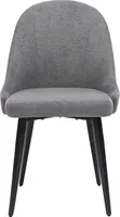 Miliboo - Design-Stühle Stoff mit Samteffekt in Grau und schwarze Metallfüße (2er-Set) REEZ