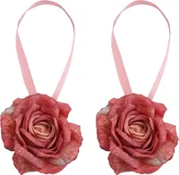 1 Paar Blumenmagnetvorhangschnalle Tieback Holdback Drape Halter Home Decor Decor-Rot