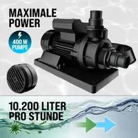 MONZANA® Sandfilteranlage SF12K 10.200L/h bis 35.000L Pool Selbstansaugend 400 Watt 2in1 Adapter Ø32–38mm 7Wege Ventil Sandfilterpumpe Poolfilter