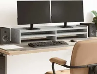 vidaXL Podstawka pod monitor betonowa szara 100x24x16 cm materiał drewnopochodny