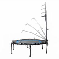 SportPlus I Fitness Trampolin I Fitnesstrampolin mit Haltefunktion, Klappfunktion, Ø 126cm, leise Gummiseilfederung, Randabdeckung, Jumping Fitness , SP-T-111F-B