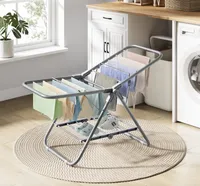 SONGMICS Wäscheständer klein, faltbare Standtrockner mit 2 Flügeln,  Metall, 44 x 101 x 54 cm