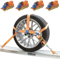 4x Spanngurte Autotransport Zurrgurt Radsicherung PKW KFZ Trailer Anhänger Verzurrsystem ORANGE