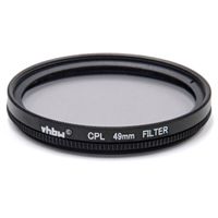 vhbw Universal Polarisationsfilter für Kamera Objektive mit 49mm Filtergewinde - Zirkularer Polfilter (CPL), Schwarz