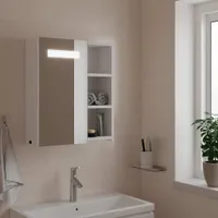 Szafka lustrzana z oświetleniem LED biała 45x13x52 cm