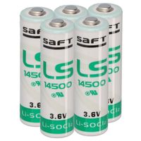5x Saft Lithium 3,6V Batterie LS14500 AA - Zelle