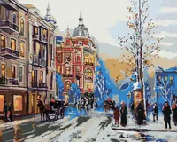 Zuty - Malen nach Zahlen - WINTERSTADTGASSE, 40x50 cm, mit Keilrahmen (bereits gespannt)