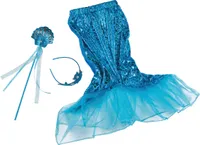 kleid Set Meerjungfrau Mädchen blau 3-teilig