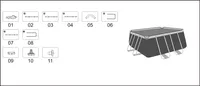 Bestway® Ersatzteil C-Verbinder (grau) für Power Steel™ Pool 282 x 196 x 84 cm, eckig