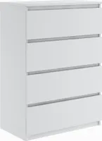 Kommode mit 4 Schubladen Sideboard weiß Anrichte holz Möbel Schubladenschrank